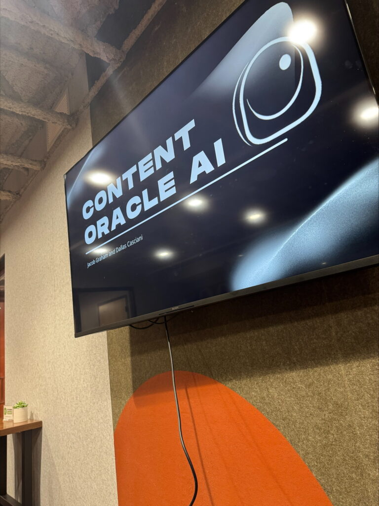 A picture of ContentOracle AI at a feedback meeting.